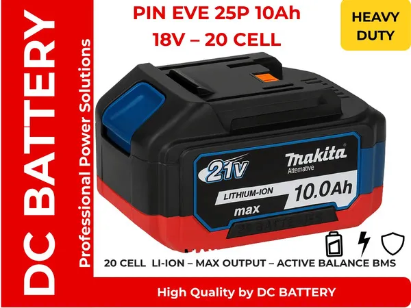 Pin công cụ 18v/21v makita eve25p 10ah